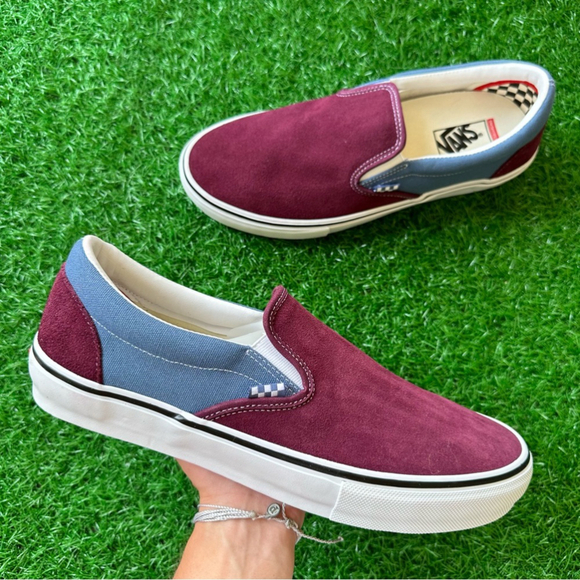 Vans Other - 🍀New Vans Skate Slip On Moonlight Blue / Mauve Wine